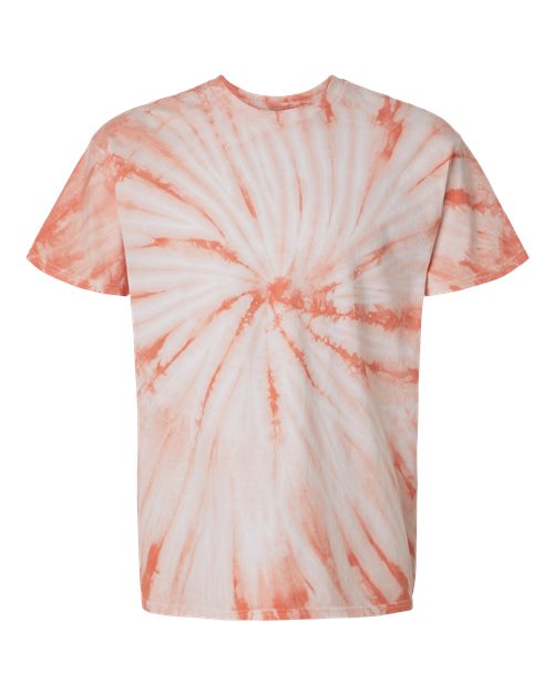 Cyclone Pinwheel Tie-Dyed T-Shirt - Front - B06414334 - Peach
