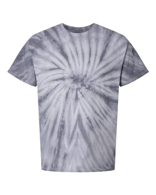 Cyclone Pinwheel Tie-Dyed T-Shirt - Front - B06414354 - Silver