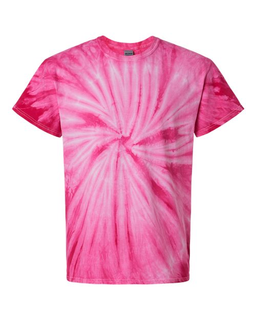 Cyclone Pinwheel Tie-Dyed T-Shirt - Front - B06414693 - Fuchsia