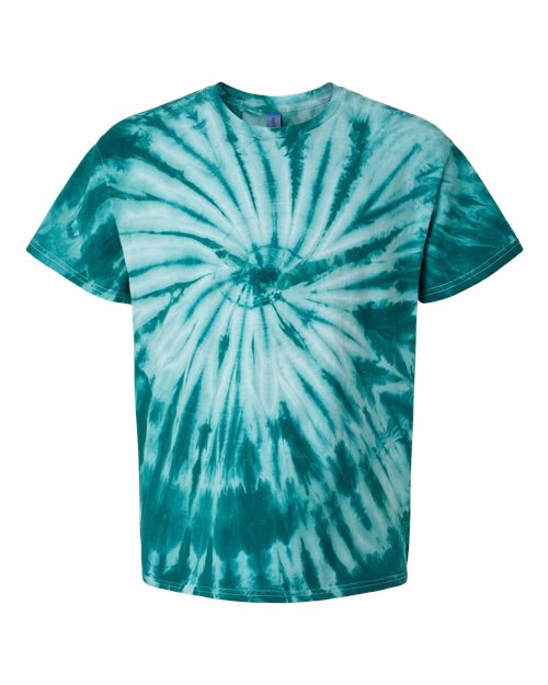 Cyclone Pinwheel Tie-Dyed T-Shirt - Front - B06414763 - Teal