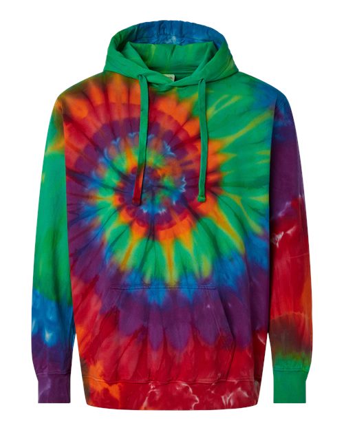 Multi-Color Spiral Tie-Dyed Hooded Sweatshirt - Front - B82614963 - Michelangelo Spiral