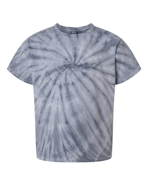 Youth Cyclone Pinwheel Tie-Dyed T-Shirt - Front - B83314353 - Silver