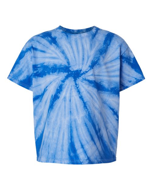 Youth Cyclone Pinwheel Tie-Dyed T-Shirt - Front - B83314754 - Royal