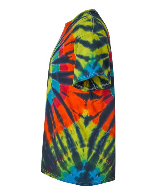 Rainbow Cut-Spiral Tie-Dyed T-Shirt - DirectSide - B00714973 - Black Rainbow Cut-Spiral
