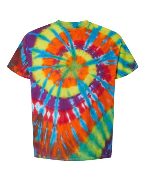 Rainbow Cut-Spiral Tie-Dyed T-Shirt - Front - B00714963 - Champ