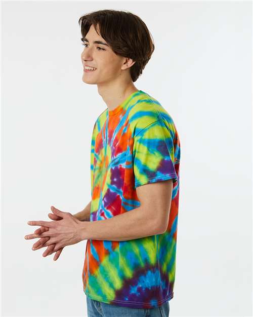 Rainbow Cut-Spiral Tie-Dyed T-Shirt - OnModelSide - B00714963 - Champ
