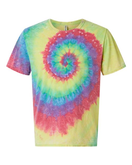 Vintage Festival Tie-Dyed T-Shirt - Front - B80914993 - Classic Rainbow Spiral