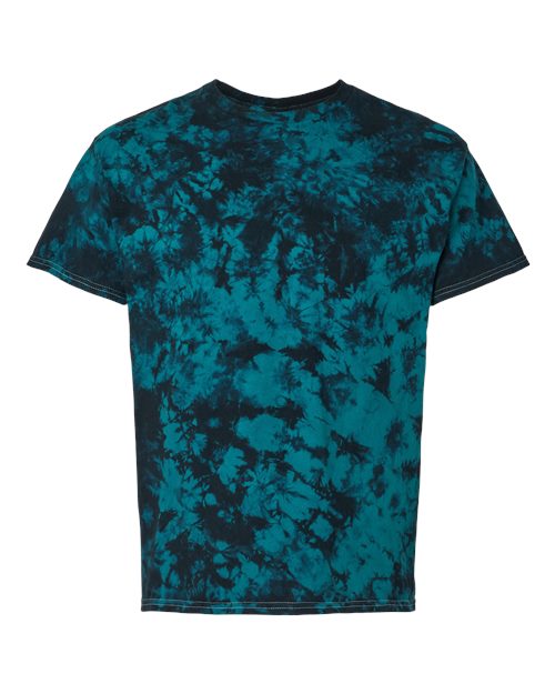 Crystal Tie-Dyed T-Shirt - Front - B16814763 - Black/ Teal
