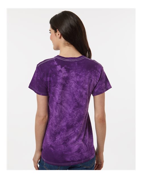Crystal Tie-Dyed T-Shirt - OnModelBack - B16814673 - Purple