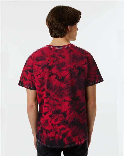 Crystal Tie-Dyed T-Shirt - OnModelBack - B16814713 - Black/ Red Crystal