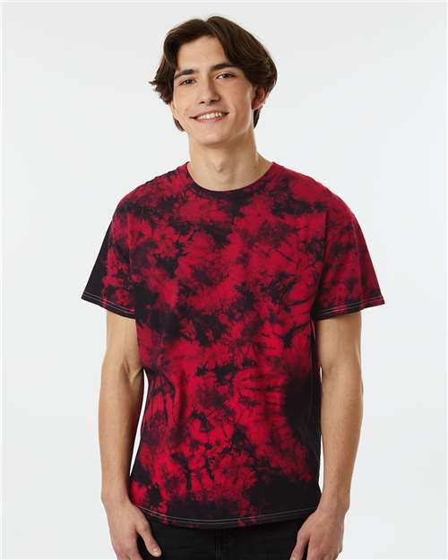 Crystal Tie-Dyed T-Shirt - OnModelFront - B16814713 - Black/ Red Crystal