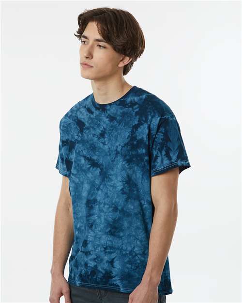 Crystal Tie-Dyed T-Shirt - OnModelSide - B16814653 - Navy