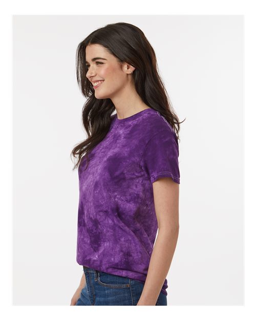 Crystal Tie-Dyed T-Shirt - OnModelSide - B16814673 - Purple