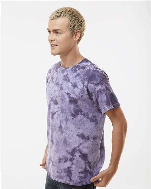 Crystal Tie-Dyed T-Shirt - OnModelSide - B16814684 - Blackberry