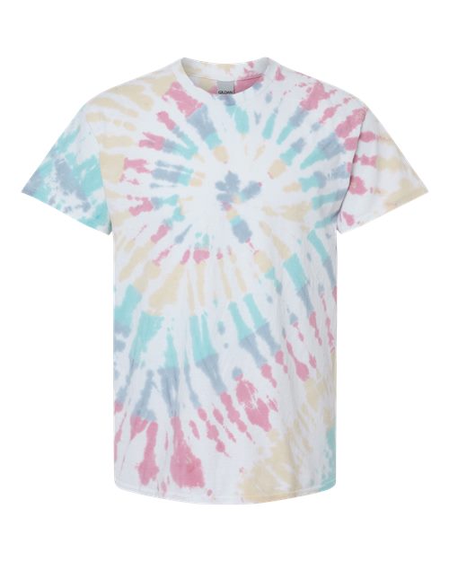 Multi-Color Spiral Tie-Dyed T-Shirt - Front - B01214273 - Wanderlust