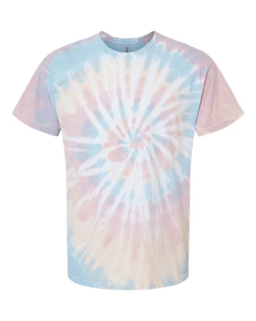 Multi-Color Spiral Tie-Dyed T-Shirt - Front - B01214313 - Desert Rainbow