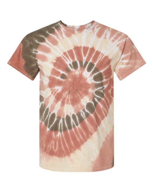 Multi-Color Spiral Tie-Dyed T-Shirt - Front - B01214334 - Sequoia