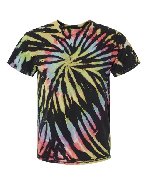 Multi-Color Spiral Tie-Dyed T-Shirt - Front - B01214503 - Aurora