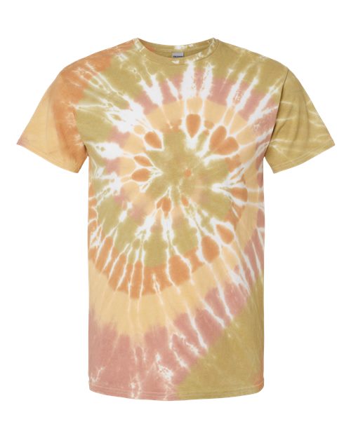 Multi-Color Spiral Tie-Dyed T-Shirt - Front - B01214533 - Everglades