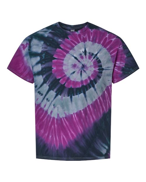 Multi-Color Spiral Tie-Dyed T-Shirt - Front - B01214823 - Nightmare