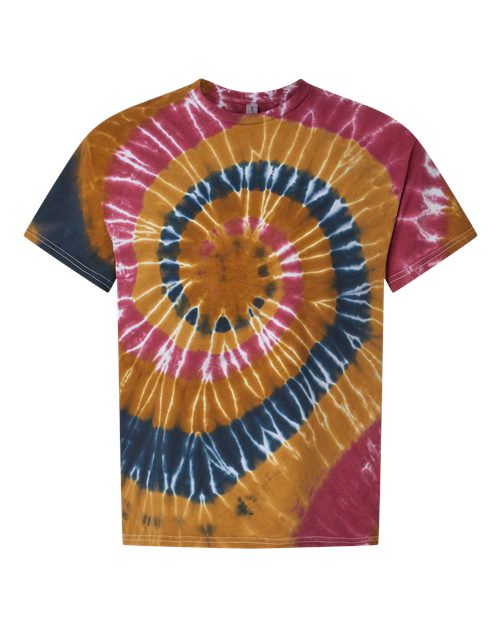 Multi-Color Spiral Tie-Dyed T-Shirt - Front - B01214833 - Tucson