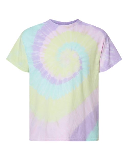 Multi-Color Spiral Tie-Dyed T-Shirt - Front - B01214843 - Hawaiian Breeze