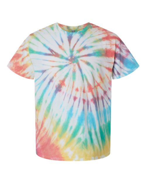 Multi-Color Spiral Tie-Dyed T-Shirt - Front - B01214853 - Prism