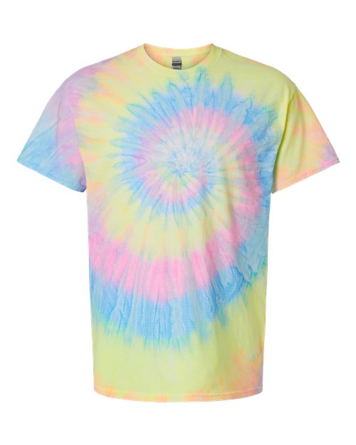 Multi-Color Spiral Tie-Dyed T-Shirt - Front - B01214903 - Dayglo