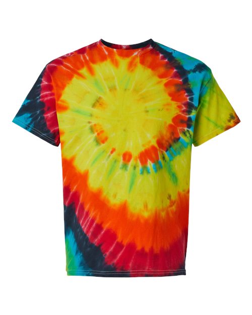 Multi-Color Spiral Tie-Dyed T-Shirt - Front - B01214983 - Illusion