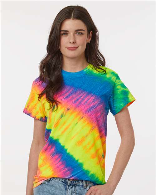 Tilt Tie-Dyed T-Shirt - OnModelFront - B83514303 - Flo Rainbow