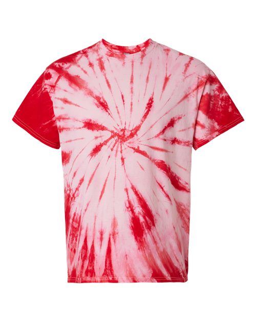 Contrast Cyclone Tie-Dyed T-Shirt - Front - B84214705 - Red
