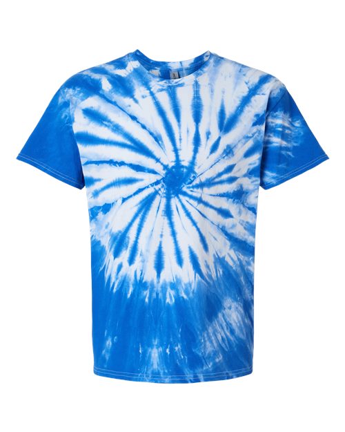Contrast Cyclone Tie-Dyed T-Shirt - Front - B84214753 - Royal