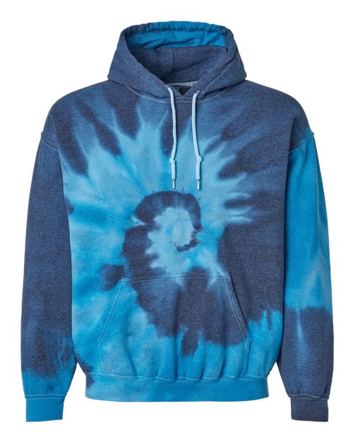 Blended Tie-Dyed Hooded Sweatshirt - Front - B84514253 - Blue Tide