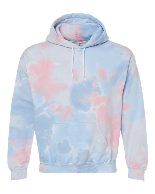 Blended Tie-Dyed Hooded Sweatshirt - Front - B84514273 - Coral Dream