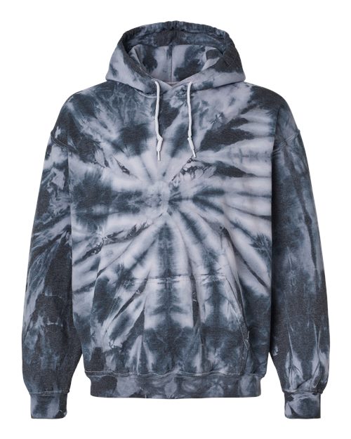 Blended Tie-Dyed Hooded Sweatshirt - Front - B84514503 - Black Cyclone