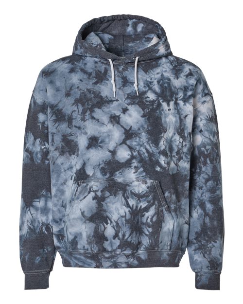 Blended Tie-Dyed Hooded Sweatshirt - Front - B84514513 - Black Crystal