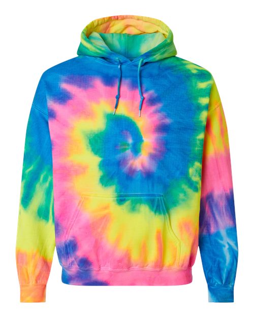 Blended Tie-Dyed Hooded Sweatshirt - Front - B84514933 - Flo Rainbow