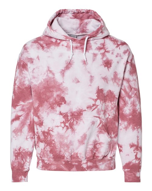 Blended Tie-Dyed Hooded Sweatshirt - Front - B84514973 - Begonia Crystal