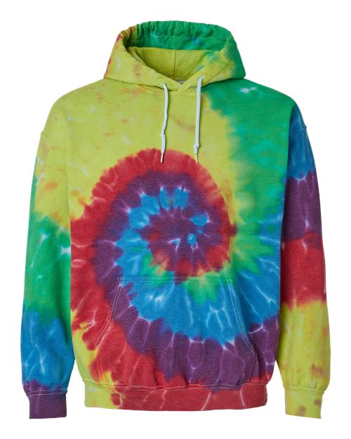 Blended Tie-Dyed Hooded Sweatshirt - Front - B84514983 - Classic Rainbow