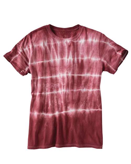 Shibori Tie-Dyed T-Shirt - Front - B25914538 - Maroon