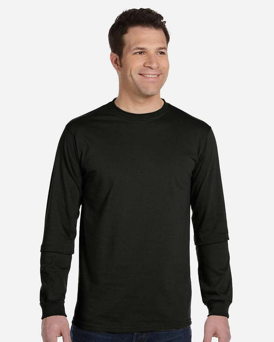 Unisex Classic Long Sleeve T-Shirt - OnModelFront - B850E9503 - Black