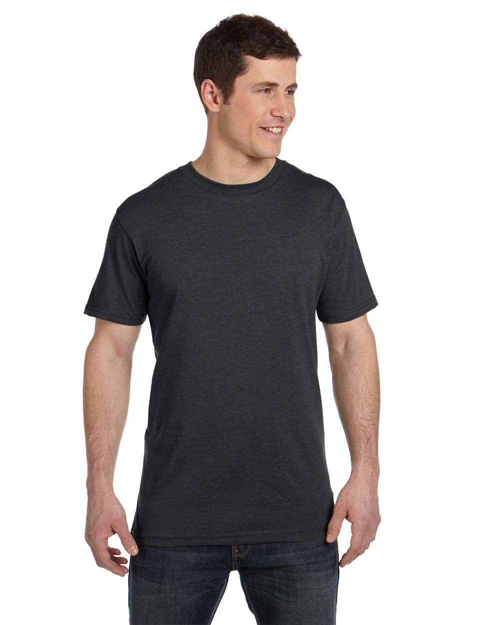 Unisex Eco Blend T-Shirt - OnModelFront - B847E9583 - Charcoal/ Black