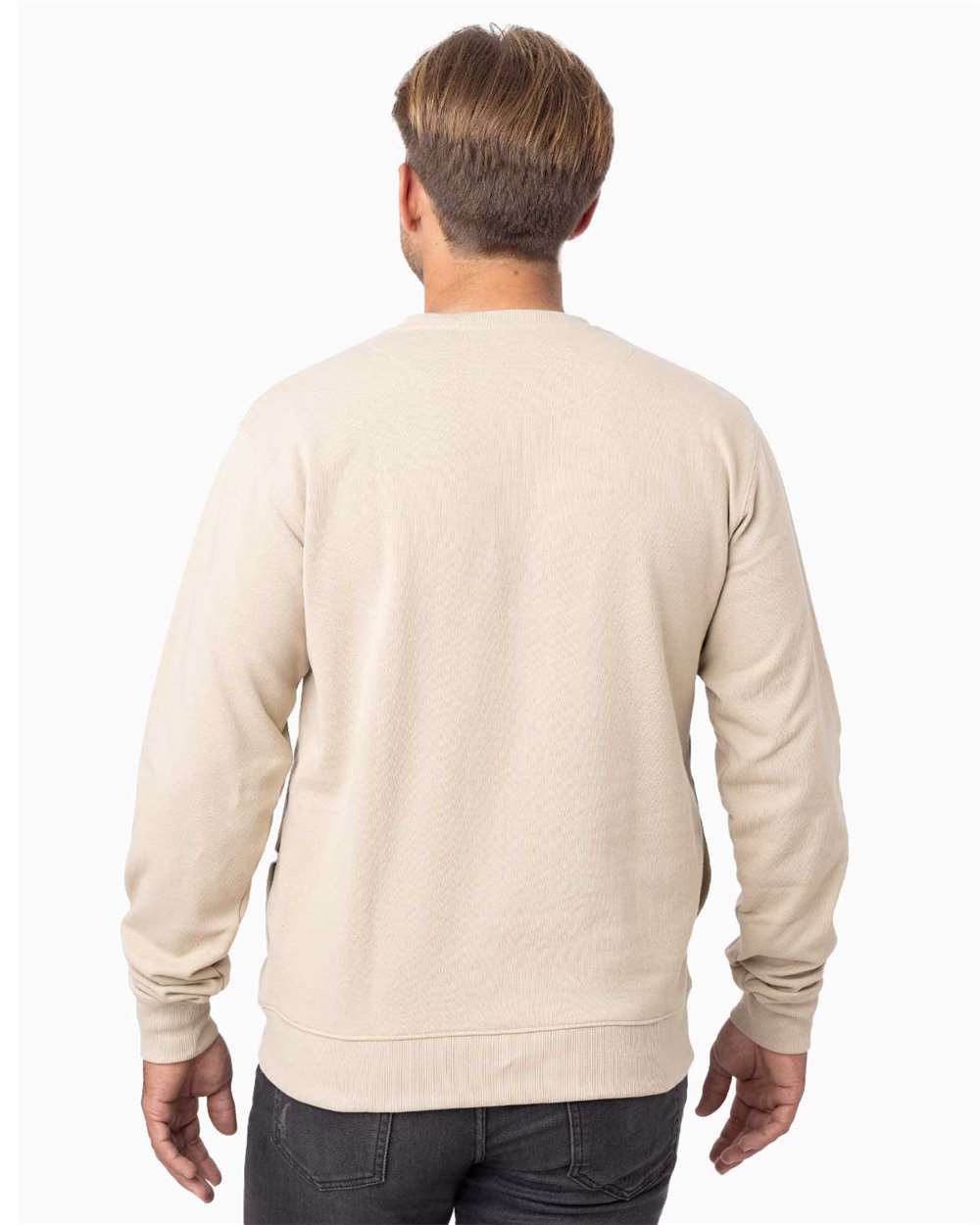 Unisex Reclaimist Crewneck Sweatshirt - OnModelBack - B858E9242 - Pumice