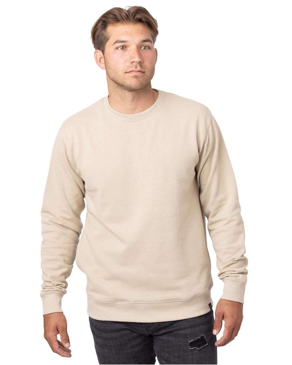 Unisex Reclaimist Crewneck Sweatshirt - OnModelFront - B858E9242 - Pumice
