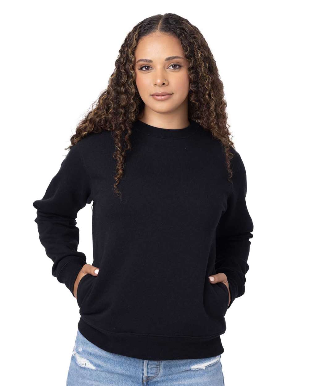 Unisex Reclaimist Crewneck Sweatshirt - OnModelFront - B858E9502 - Black