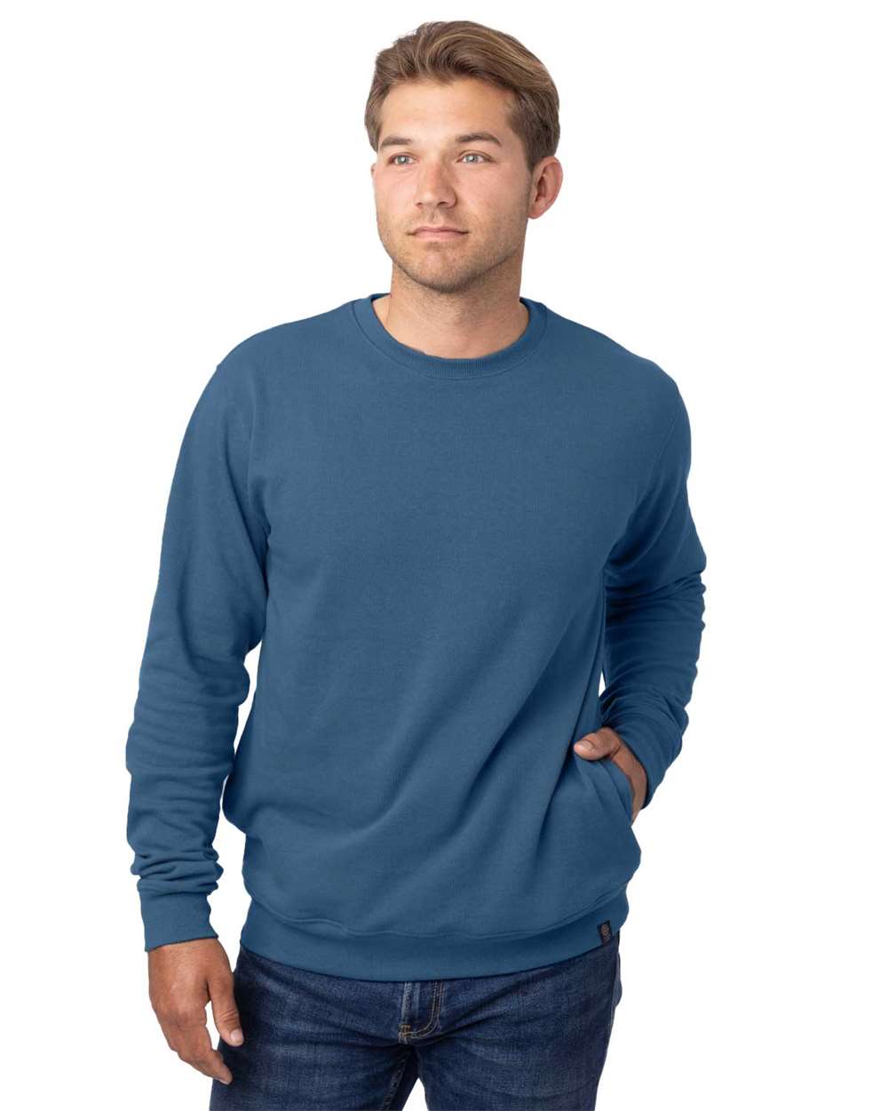 Unisex Reclaimist Crewneck Sweatshirt - OnModelFront - B858E9992 - Tidal Blue
