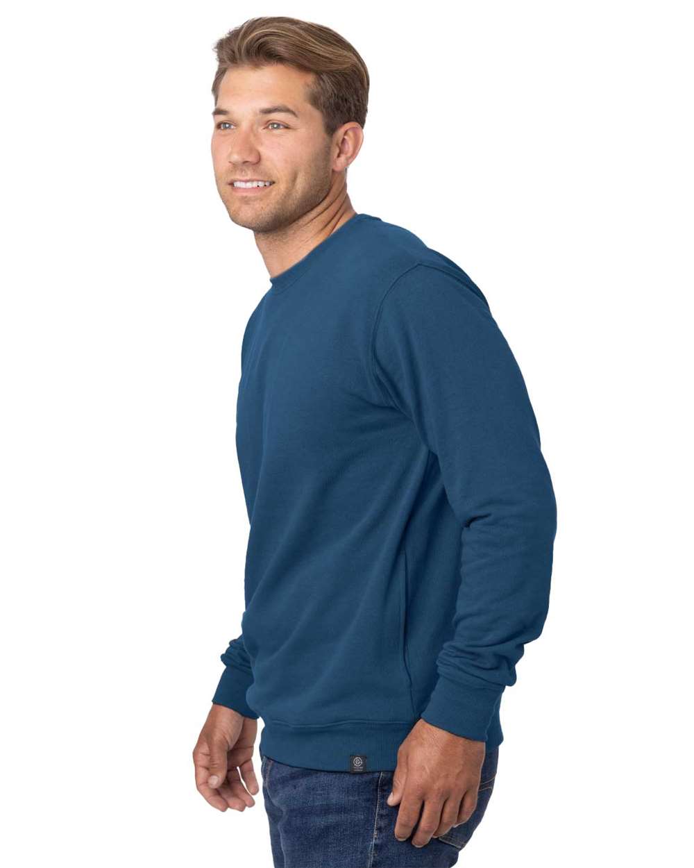 Unisex Reclaimist Crewneck Sweatshirt - OnModelSide - B858E9992 - Tidal Blue