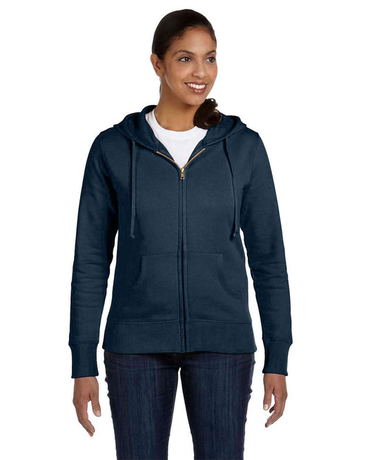 Women's Full-Zip Hooded Sweatshirt - OnModelFront - B854E9654 - Pacific