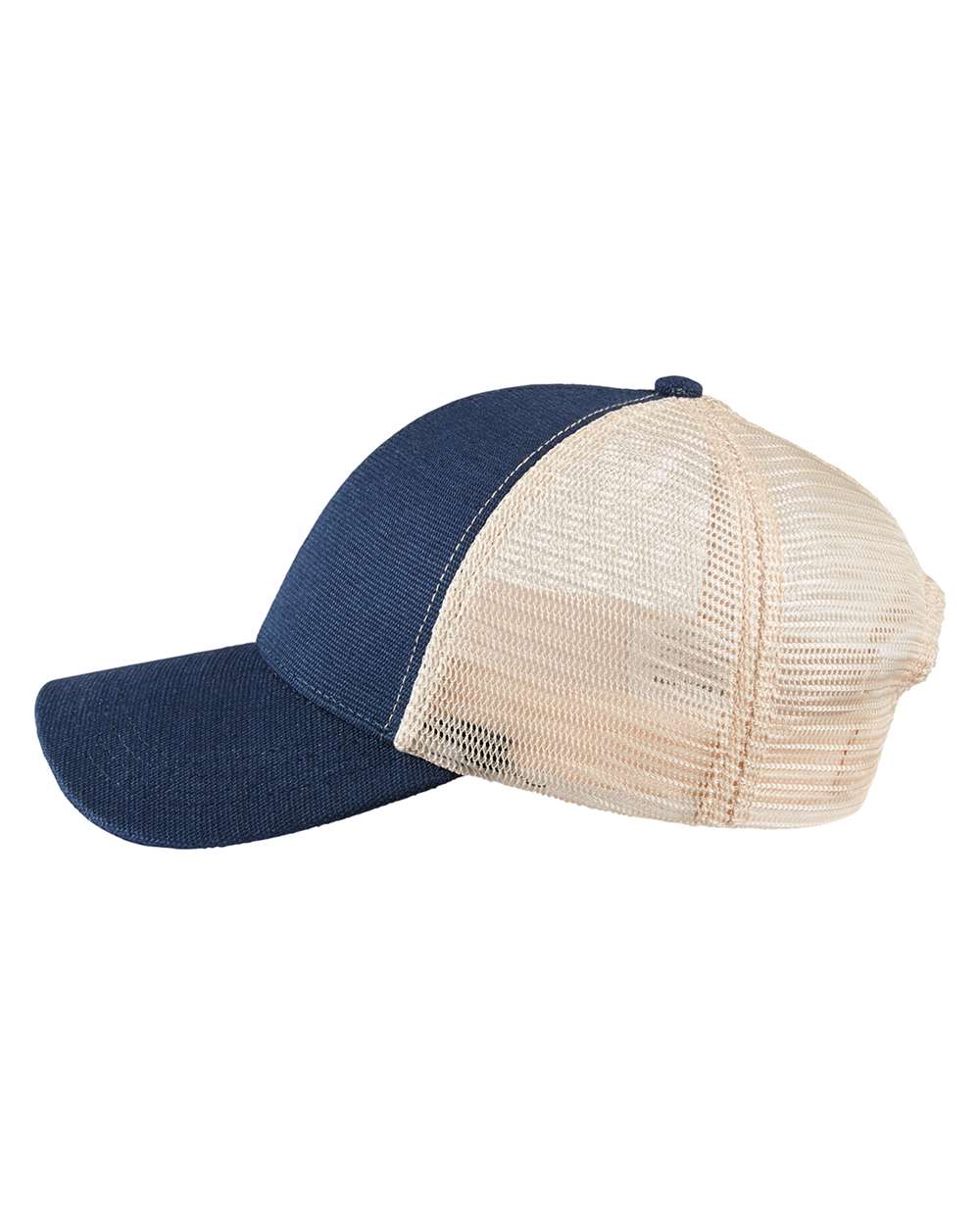 Hemp Blend Trucker Cap - DirectSide - B877E9650 - Navy/ Oyster