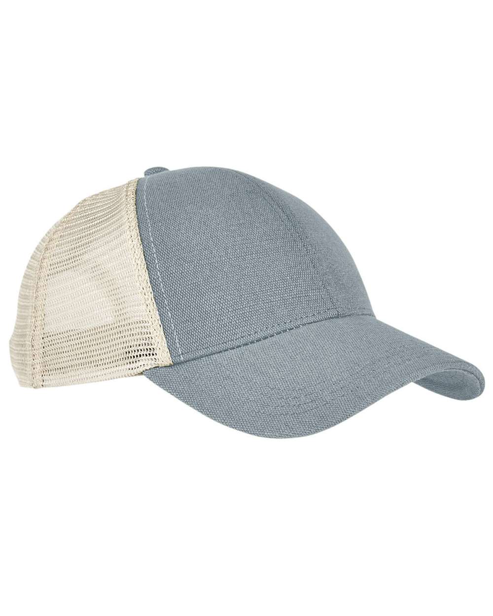 Hemp Blend Trucker Cap - Front - B877E9100 - Charcoal/ Oyster